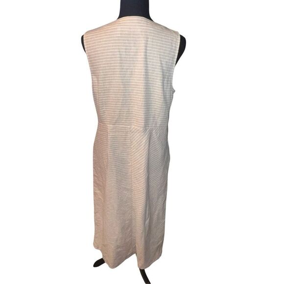 SOFT SURROUNDINGS Chasia Dress Medium Hemp Blend sleevless pockets shell button - Picture 5 of 8